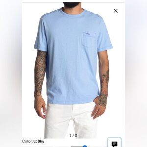 Tommy Bahama Light Sky Blue Cabo bay pocket Tee